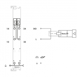 WAGO | 750-513 | 2-CHANNEL RELAY OUTPUT; AC 250 V; 2.0 A; PO