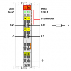 WAGO | 750-513/000-001 | 2-CHANNEL RELAY OUTPUT; AC 250 V; 2