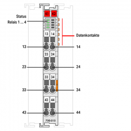 WAGO | 750-515 | 4-CHANNEL RELAY OUTPUT; AC 250 V; 2.0 A; PO