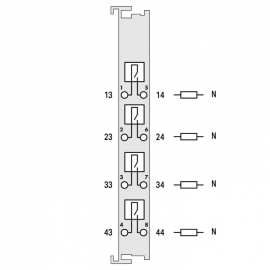 WAGO | 750-515 | 4-CHANNEL RELAY OUTPUT; AC 250 V; 2.0 A; PO