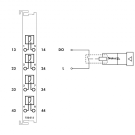 WAGO | 750-515 | 4-CHANNEL RELAY OUTPUT; AC 250 V; 2.0 A; PO