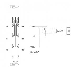 WAGO | 750-517 | 2-CHANNEL RELAY OUTPUT; AC 250 V; 1 A; POTE