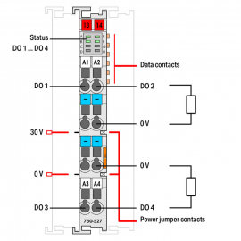 WAGO | 750-527 | 4-CHANNEL DIGITAL OUTPUT; 30 VAC/VDC; 2.0 A