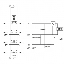 WAGO | 750-530 | 8-CHANNEL DIGITAL OUTPUT; 24 VDC; 0.5 A; LI