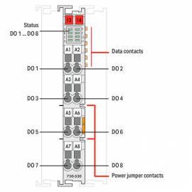 WAGO | 750-530 | 8-CHANNEL DIGITAL OUTPUT; 24 VDC; 0.5 A; LI