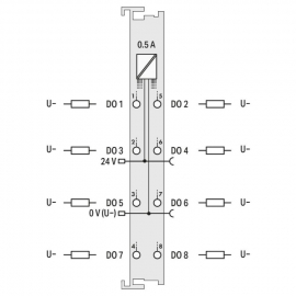 WAGO | 750-530 | 8-CHANNEL DIGITAL OUTPUT; 24 VDC; 0.5 A; LI