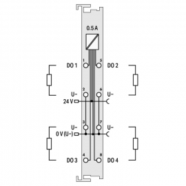 WAGO | 750-532 | 4-CHANNEL DIGITAL OUTPUT; 24 VDC; 0.5 A; DI