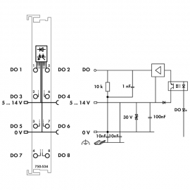 WAGO | 750-534 | 8-CHANNEL DIGITAL OUTPUT; 12 VDC; 1 A; -