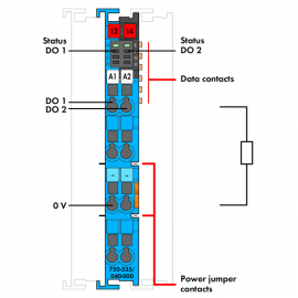 WAGO | 750-535/040-000 | 2-CHANNEL DIGITAL OUTPUT; 24 VDC; I