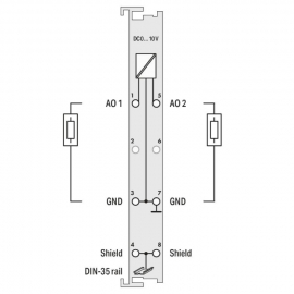 WAGO | 750-550 | 2-CHANNEL ANALOG OUTPUT; 0 ... 10 VDC; LIGH