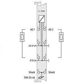 WAGO | 750-552 | 2-CHANNEL ANALOG OUTPUT; 0 … 20 MA; LIGHT G