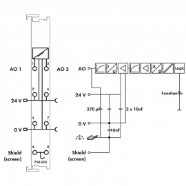 WAGO | 750-552 | 2-CHANNEL ANALOG OUTPUT; 0 … 20 MA; LIGHT G