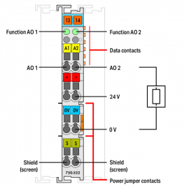 WAGO | 750-552 | 2-CHANNEL ANALOG OUTPUT; 0 … 20 MA; LIGHT G