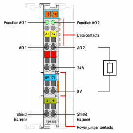 WAGO | 750-552/000-200 | 2-CHANNEL ANALOG OUTPUT; 0 … 20 MA;