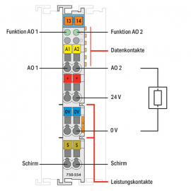 WAGO | 750-554 | 2-CHANNEL ANALOG OUTPUT; 4 … 20 MA; LIGHT G