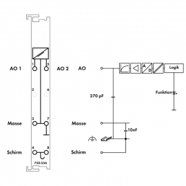 WAGO | 750-556 | 2-CHANNEL ANALOG OUTPUT; ±10 VDC; LIGHT GRA