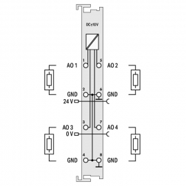 WAGO | 750-557 | 4-CHANNEL ANALOG OUTPUT; ±10 VDC; LIGHT GRA