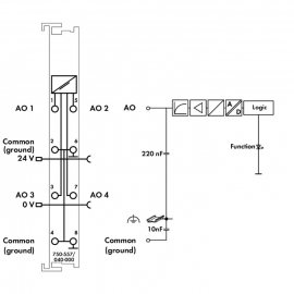 WAGO | 750-557/040-000 | 4-CHANNEL ANALOG OUTPUT; ±10 VDC; E