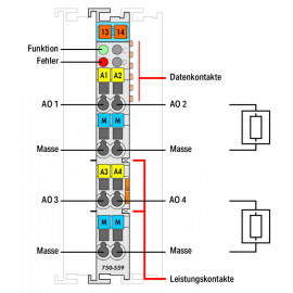 WAGO | 750-559 | 4-CHANNEL ANALOG OUTPUT; 0 ... 10 VDC; LIGH