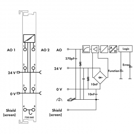 WAGO | 750-560 | 2-CHANNEL ANALOG OUTPUT; 0 ... 10 VDC; 10 B