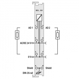 WAGO | 750-560 | 2-CHANNEL ANALOG OUTPUT; 0 ... 10 VDC; 10 B