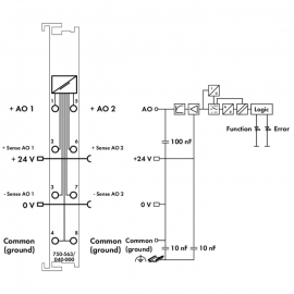 WAGO | 750-563/040-000 | 2-CHANNEL ANALOG OUTPUT; 0/4 … 20 M