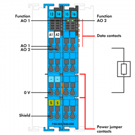 WAGO | 750-585/040-000 | 2-CHANNEL ANALOG OUTPUT; 0 … 20 MA;