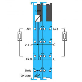 WAGO | 750-585/040-000 | 2-CHANNEL ANALOG OUTPUT; 0 … 20 MA;