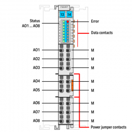 WAGO | 750-597 | 8-CHANNEL ANALOG OUTPUT; 0 … 10 V/±10 VDC;