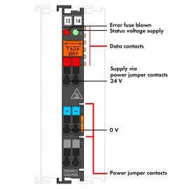 WAGO | 750-601/040-000 | POWER SUPPLY; 24 VDC; FUSE HOLDER;