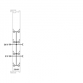 WAGO | 750-603 | POTENTIAL DISTRIBUTION; 8-WAY 24 V; LIGHT G