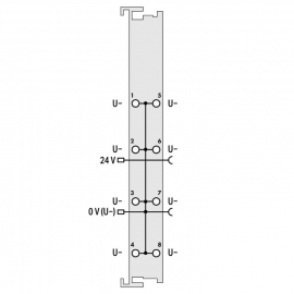 WAGO | 750-604 | POTENTIAL DISTRIBUTION; 8-WAY 0 V; LIGHT GR