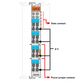 WAGO | 750-604 | POTENTIAL DISTRIBUTION; 8-WAY 0 V; LIGHT GR