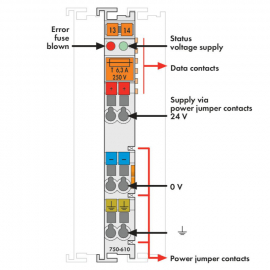 WAGO | 750-610 | POWER SUPPLY; 24 VDC; FUSE HOLDER; DIAGNOST