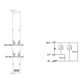 WAGO | 750-624/040-000 | FILTER MODULE FOR FIELD-SIDE POWER