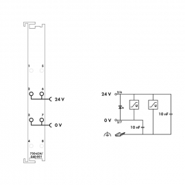 WAGO | 750-624/040-001 | FILTER MODULE FOR FIELD-SIDE POWER