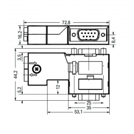 WAGO | 750-972 | FIELDBUS CONNECTOR PROFIBUS; WITH D-SUB FEM