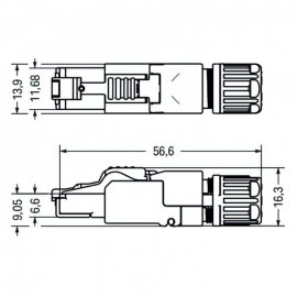 WAGO | 750-978/000-011 | CONNECTOR ETHERNET; RJ-45; CAT. 6A;