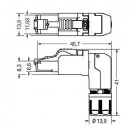 WAGO | 750-979/000-011 | CONNECTOR ETHERNET; RJ-45; CAT. 6A;