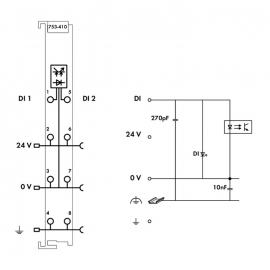 WAGO | 753-410 | 2-CHANNEL DIGITAL INPUT; 24 VDC; 3 MS; PROX