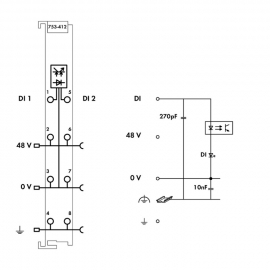 WAGO | 753-412 | 2-CHANNEL DIGITAL INPUT; 48 VDC; 3 MS; LIGH