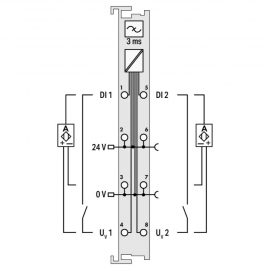 WAGO | 753-418 | 2-CHANNEL DIGITAL INPUT; 24 VDC; 3 MS; ACKN