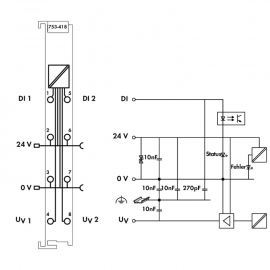 WAGO | 753-418 | 2-CHANNEL DIGITAL INPUT; 24 VDC; 3 MS; ACKN