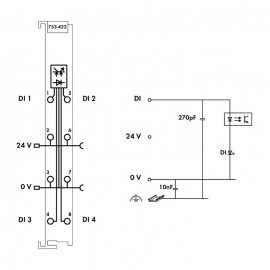 WAGO | 753-422 | 4-CHANNEL DIGITAL INPUT; 24 VDC; PULSE EXTE