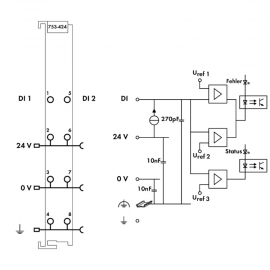 WAGO | 753-424 | 2-CHANNEL DIGITAL INPUT; 24 VDC; INTRUDER D