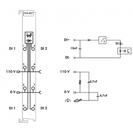 WAGO | 753-427 | 2-CHANNEL DIGITAL INPUT; 110 VDC