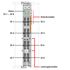 WAGO | 753-430 | 8-CHANNEL DIGITAL INPUT; 24 VDC; 3 MS; LIGH