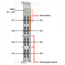 WAGO | 753-434 | 8-CHANNEL DIGITAL INPUT; 5/12 VDC; 0.2 MS;