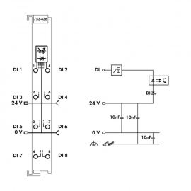 WAGO | 753-436 | 8-CHANNEL DIGITAL INPUT; 24 VDC; 3 MS; LOW-