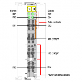 WAGO | 753-440 | 4-CHANNEL DIGITAL INPUT; 120/230 VAC; LIGHT